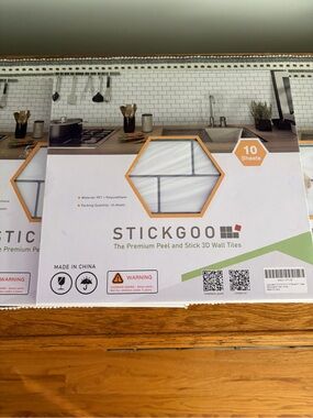 STICKGOO Peel and Stick 3D Wall Tiles - White. Subway Tile